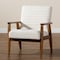 Baxton Studio Stratton Mid-Century Modern Cream Boucle Fabric and Walnut Brown Finished Wood Armchair 228-12960-ZORO - alternate 9